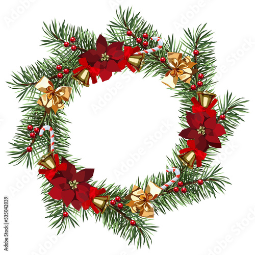 Christmas wreath, winter holiday decor