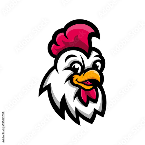 chicken rooster head mascot sport esport logo template