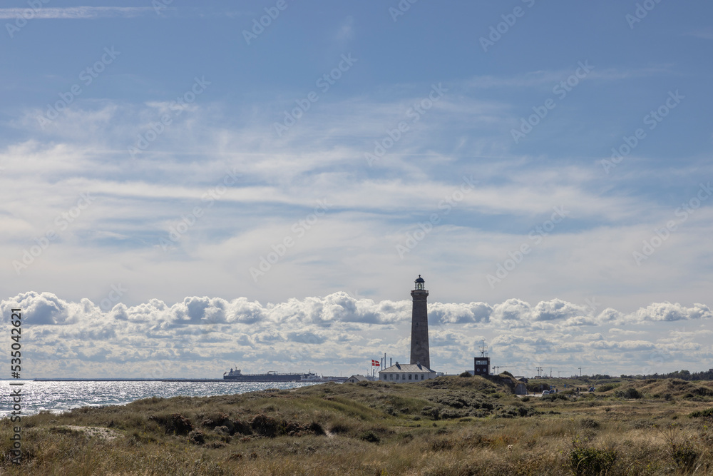 Skagen Lighthouse - Skagens Odde, English  Scaw Spit or The Skaw)is a sandy peninsula   the northernmost area of Vendsyssel in Jutland, Denmark.,Europe