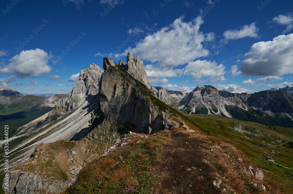 Landscape in the dolomites, Seceda,  Italian Alps, Italy, Europe