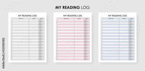 Reading Log Book, My Reading Journal Logbook, Book Review Journal for Book Lovers 