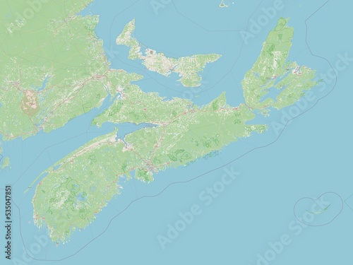 Nova Scotia  Canada. OSM. No legend