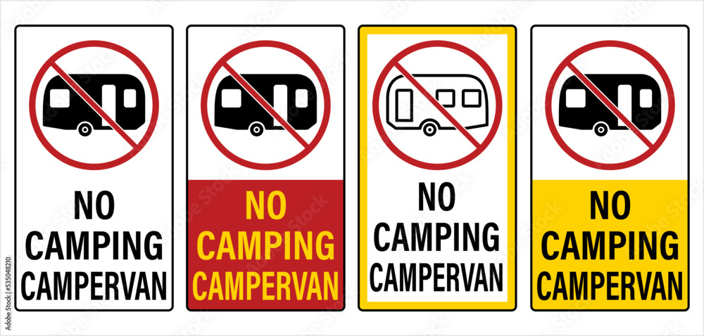 No Camping Campervan Sign M_2209003 No Camping Campervan Sign M_2209003