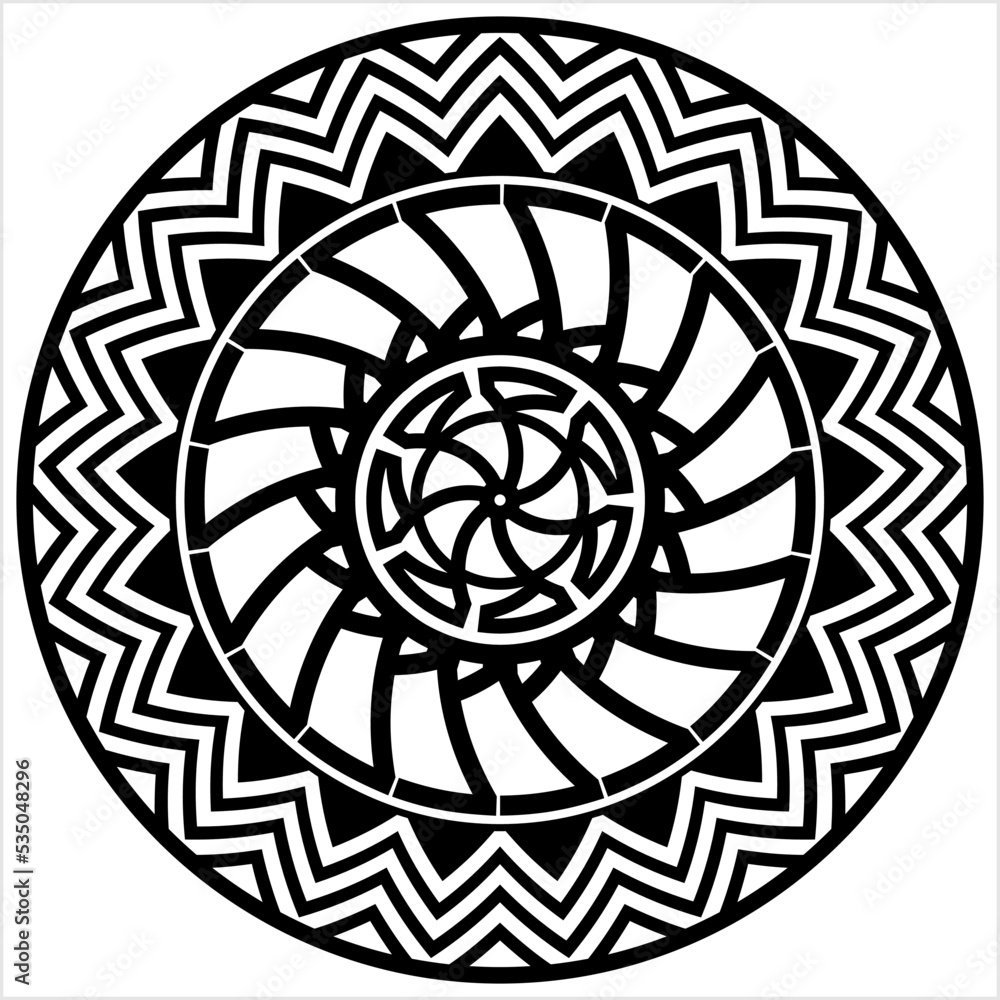 Polynesian Style Circular Shape Tattoo M_2209042 Polynesian Style Circular Shape Tattoo M_2209042