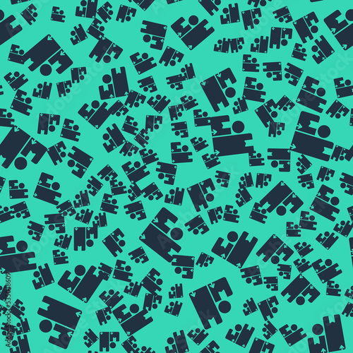 Black Carton cardboard box icon isolated seamless pattern on green background. Box, package, parcel sign. Delivery and packaging. Vector