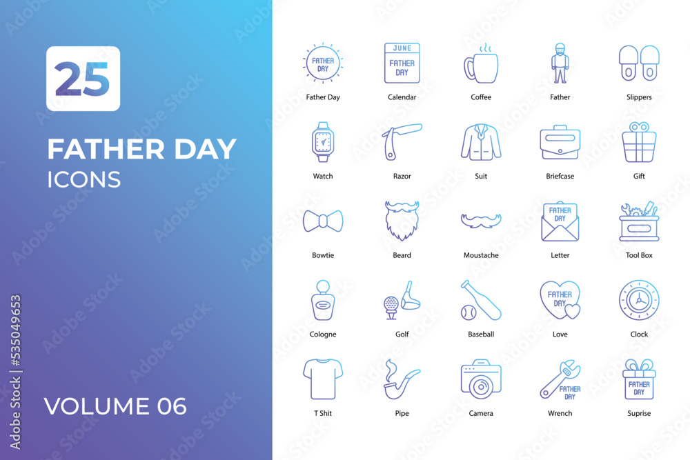 Father day icons collection. Father day icons collection.