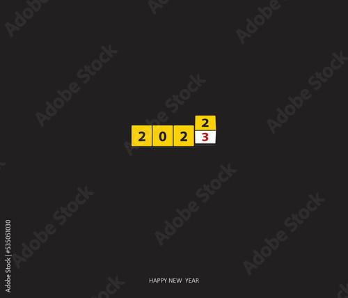 Beginning and start of the new year 2023. Cubes with 2022 to the 2023 year concept. Happy new year, new life, new business, plan, goals, strategy concept. vector illustrations