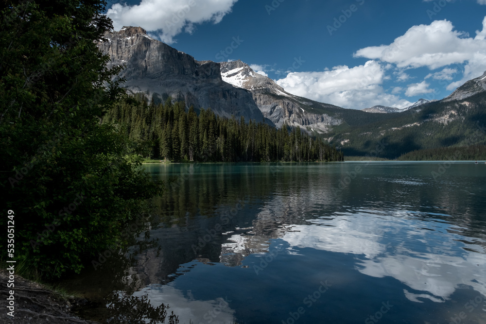 Mountain reflection on the Emerald lake