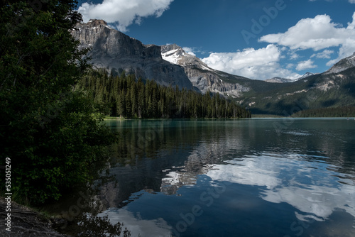 Mountain reflection on the Emerald lake
