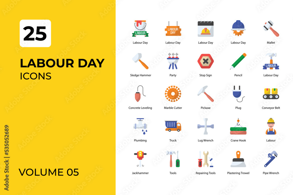 Labor day icons collection. Labor day icons collection.