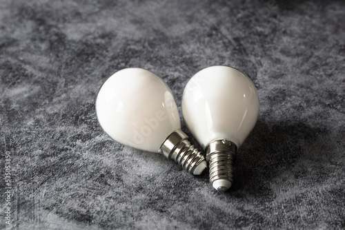 Set of Light bulbs, energy saving lamp. The concept of saving energy.