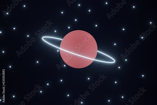 cosmic theme 3d render with glowing stars and planet
