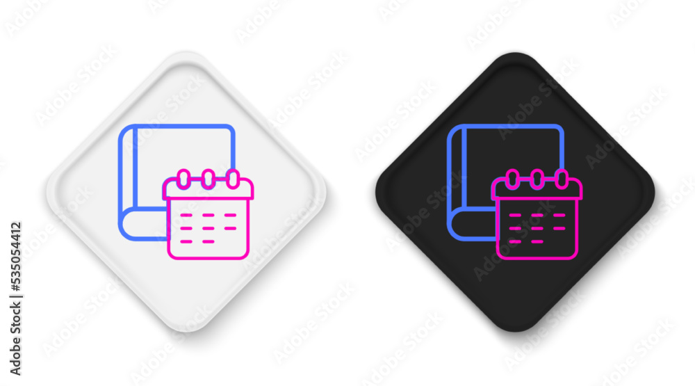 Line Daily paper notepad icon isolated on white background. Colorful outline concept. Vector Line Daily paper notepad icon isolated on white background. Colorful outline concept. Vector