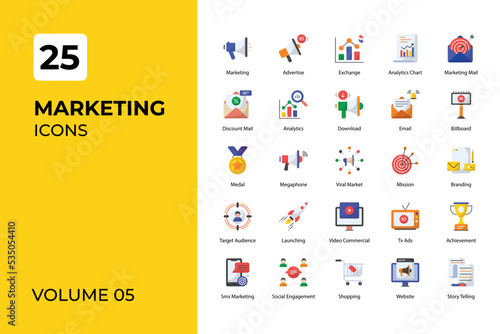 Marketing icons collection.