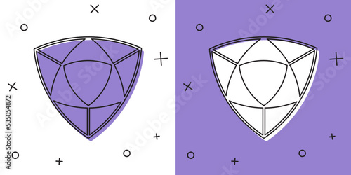 Set Diamond icon isolated on white and purple background. Jewelry symbol. Gem stone. Vector