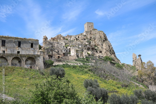 View to Craco in Spring, Italy
