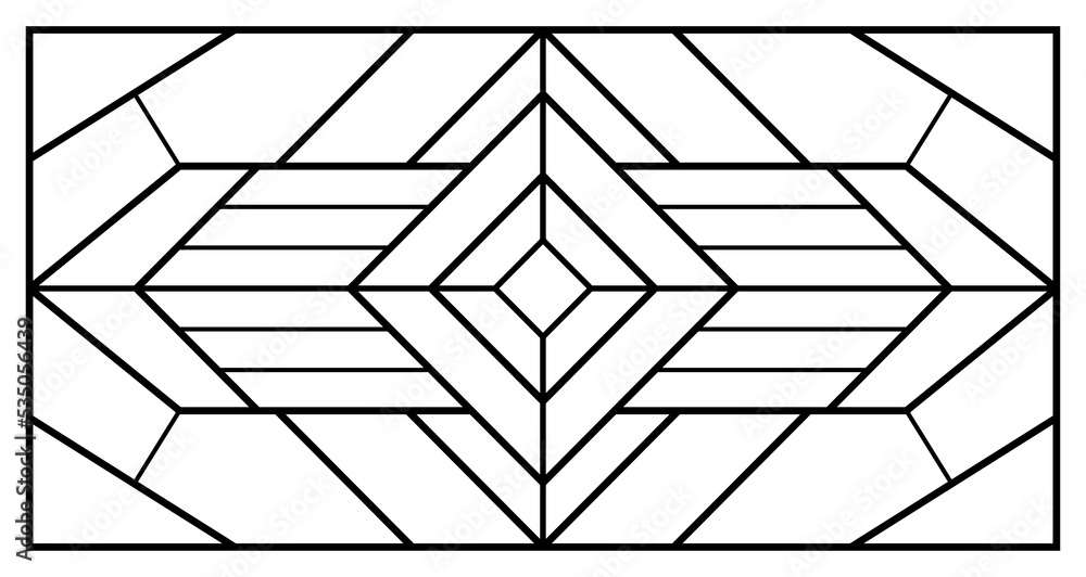 Vector sketch of a stained glass window Geometric pattern Abstract Vector sketch of a stained glass window Geometric pattern Abstract