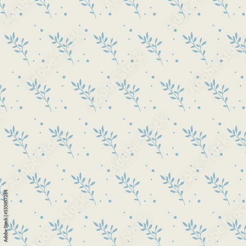Pattern with blue flowers. Vector illustration