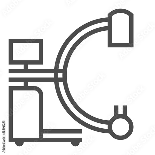 Fluoroscopy, pixel perfect, editable stroke, up scalable square line vector icon.