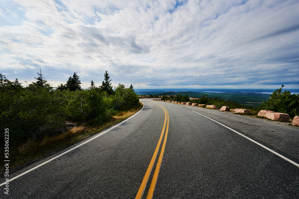 Road up to Cadillac Mountain, Acadia National Park, Maine Road up to Cadillac Mountain, Acadia National Park, Maine
