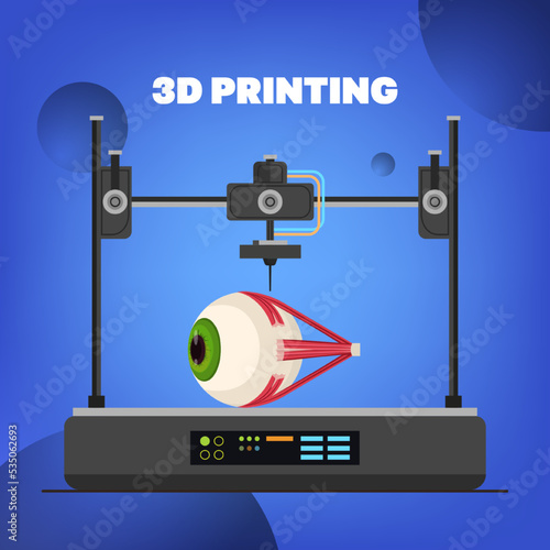 eye model prints on 3d bio printer medical printing of human transplantation organ biological engineering bioprinting