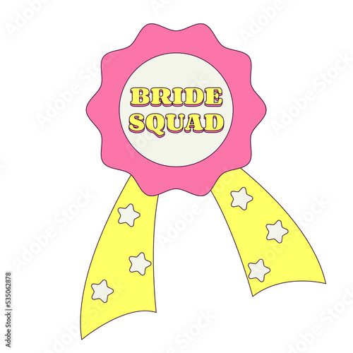 Bride Squad Reward Medal witch Lips Bachelorette Party Temporary Sticker or Badge
