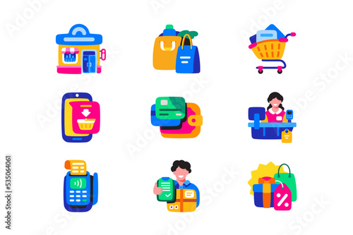 Shopping icons set