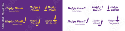 Diwali Logo lettering, logo bundle, typography units, quotes