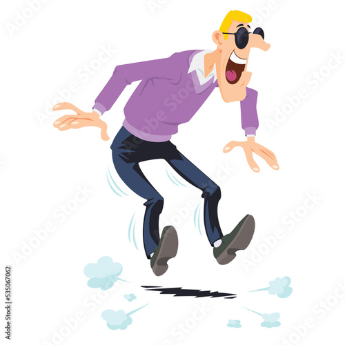 Joyful man. Funny people. Illustration for internet and mobile website.