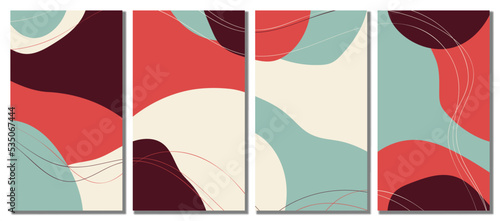 Minimalist abstract hand drawn set background.