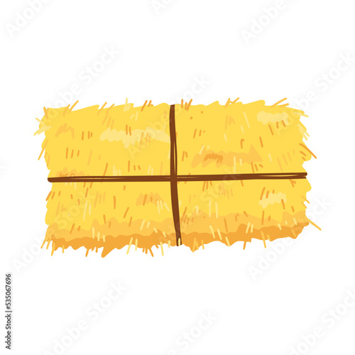 Agricultural haycock in cartoon flat style, rural hay rolled stack, dried farm haystack. Vector illustration of fodder straw