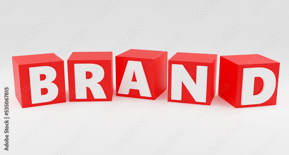 3d rendered word brand over grey background. Branding concept. 3D rendering illustration 3d rendered word brand over grey background. Branding concept. 3D rendering illustration
