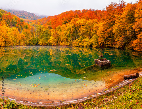 Wonderful lake at Szilvásvárad in autumn photo