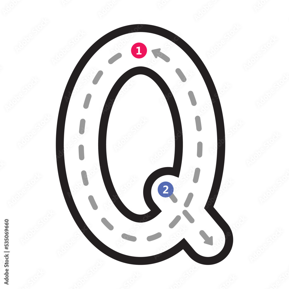 Tracing Alphabet uppercase capital letter Q prewriting dotted line element for kindergarten, preschool and Montessori school kids worksheet for handwriting practice activity. Tracing Alphabet uppercase capital letter Q prewriting dotted line element for kindergarten, preschool and Montessori school kids worksheet for handwriting practice activity.