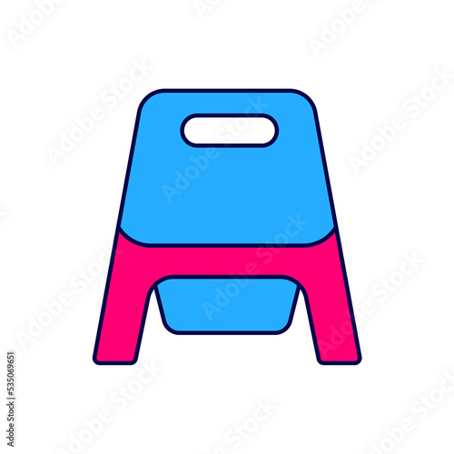 Filled outline Baby potty icon isolated on white background. Chamber pot. Vector