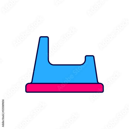 Filled outline Baby potty icon isolated on white background. Chamber pot. Vector