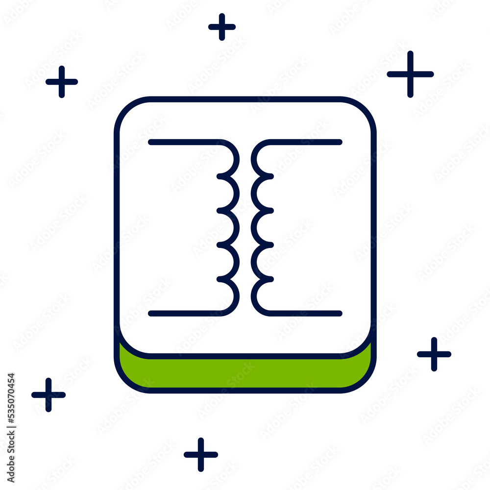 Filled outline Electrical transformer icon isolated on white background. Vector Filled outline Electrical transformer icon isolated on white background. Vector