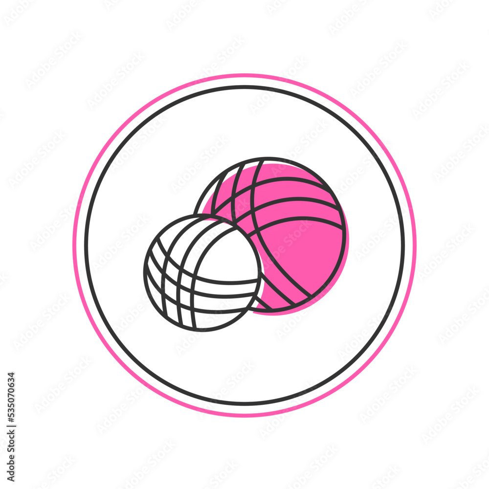 Filled outline Yarn ball icon isolated on white background. Label for hand made, knitting or tailor shop. Vector