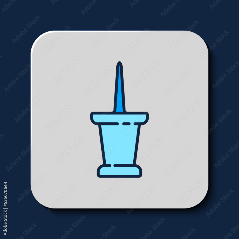 Filled outline Push pin icon isolated on blue background. Thumbtacks sign. Vector Filled outline Push pin icon isolated on blue background. Thumbtacks sign. Vector