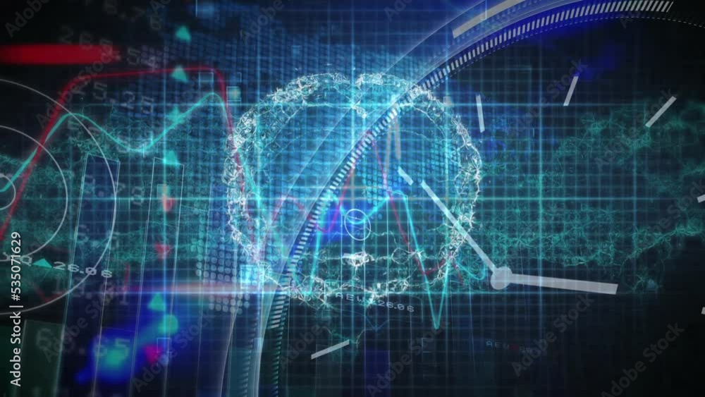 Animation of data processing over brain Animation of data processing over brain