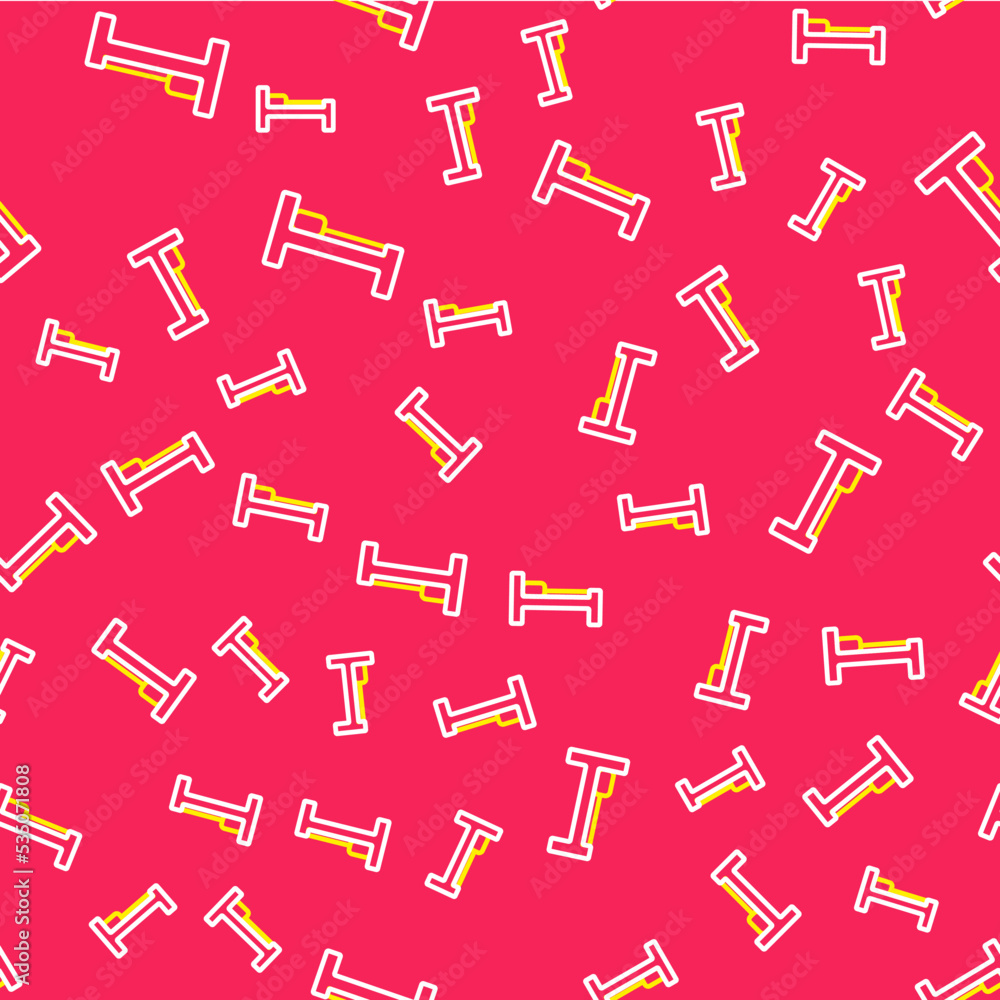Line Bed icon isolated seamless pattern on red background. Vector Line Bed icon isolated seamless pattern on red background. Vector