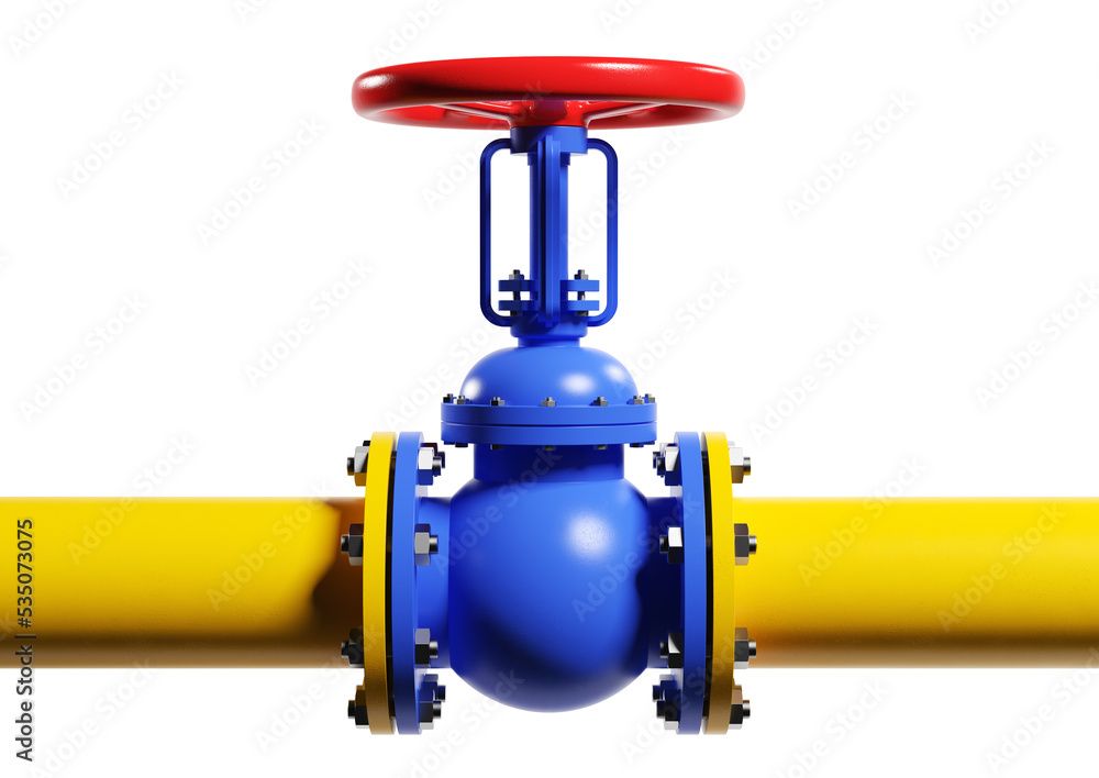 Gas pipeline with gas tap. Clipping path included Gas pipeline with gas tap. Clipping path included