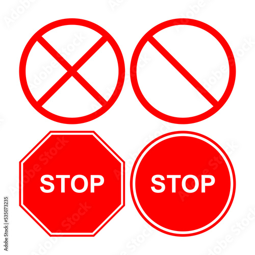 Stop. Traffic road prohibition sign isolated on a white background. Red crossed circle shape vector icon signage highway signboard. Free Download Stop. Traffic road prohibition sign isolated on a white background. Red crossed circle shape vector icon signage highway signboard. - GFXLoad