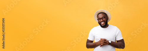 Isolated studio shot of a businessman holding out his hands, cupped as if he were holding something delicate photo