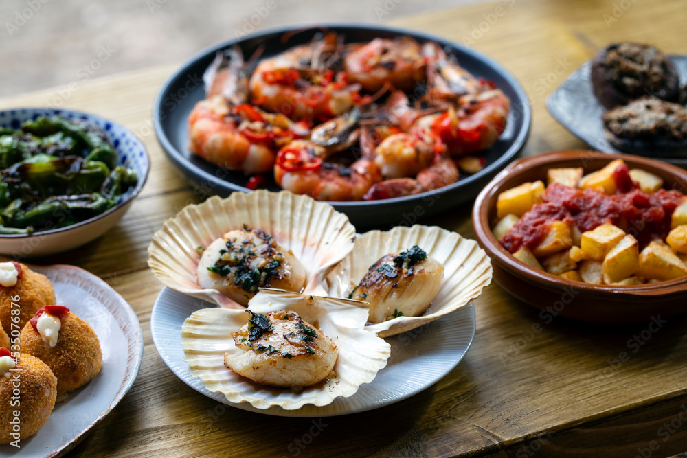 Traditional Spanish tapas selection Traditional Spanish tapas selection