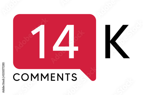 14K Comment banner template Vector illustration. Social Media Text. Amazing red color symbol on a white background