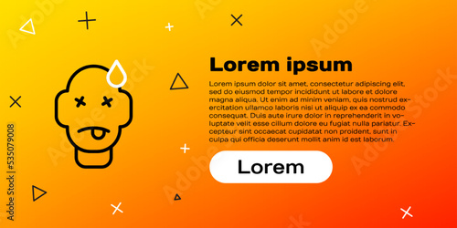 Line Man poisoning icon isolated on yellow background. Colorful outline concept. Vector