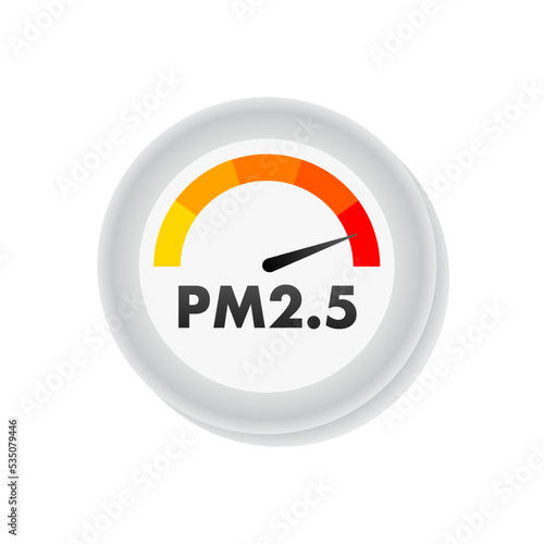 Air Pollution icon, PM 2,5. Prevention sign. Vector stock illustration.
