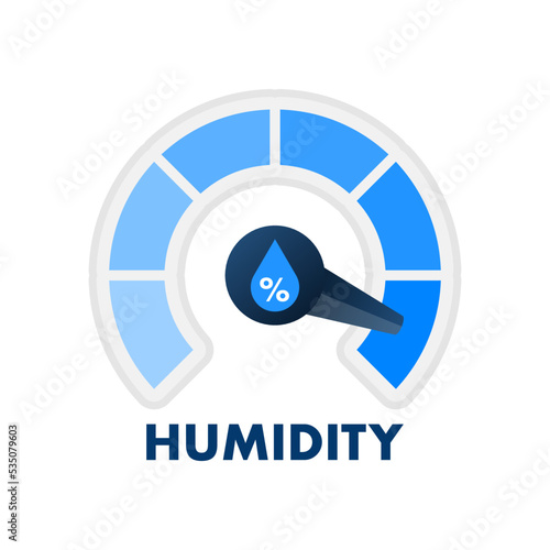 Humidity weather sensor. Water level, rate. Vector stock illustration