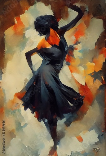 Drawing of a Dancing Girl - Ballerina